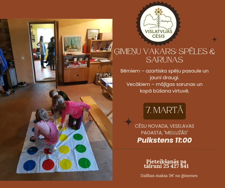 Pasākums: ĢIMEŅU VAKARS: Spēles & Sarunas